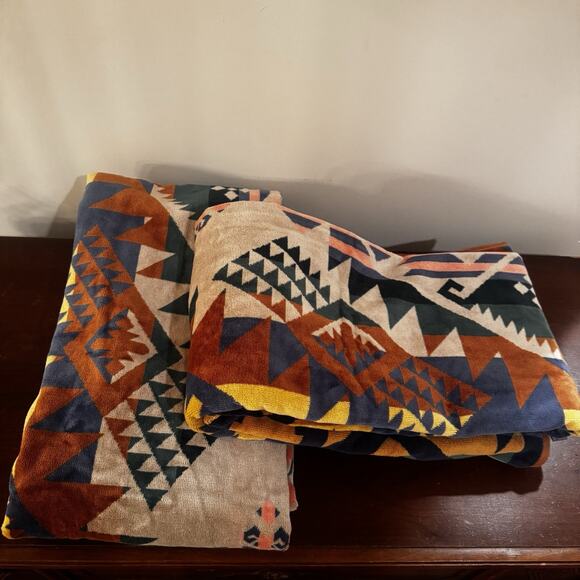 New Two Pendleton Beach Towel Blanket Journey West Bright Southwestern 40 X 70 - Picture 5 of 14